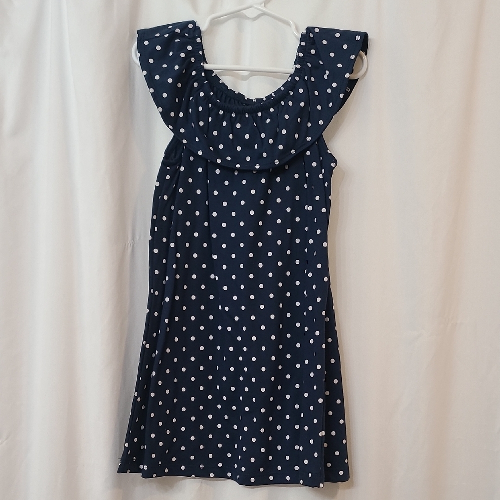 Navy Polka Dot Dress